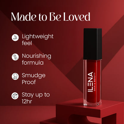ILENA Pout Passion Liquid Lipstick, Hot Chilli Shade