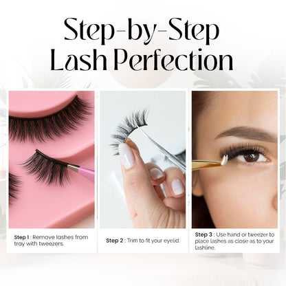 ILENA Natural Eyelash Extensions, Skin & Beauty Eyelash Set, Black